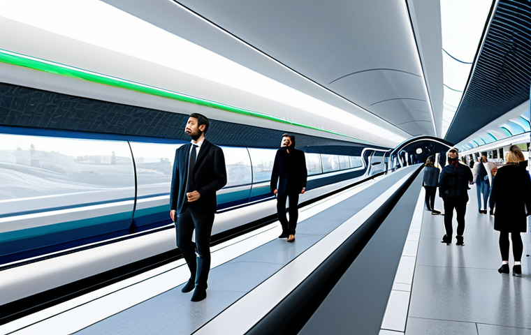 Modern Hyperloop Station Interior**
"Bright and spacious interior of a Hyperloop station in a modern Spanish city, bustling with diverse travelers in stylish, modest clothing, safe for work, appropriate content, fully clothed, professional, perfect anatomy, correct proportions, natural pose, high-resolution photograph, showcasing futuristic design and efficient transit."
**