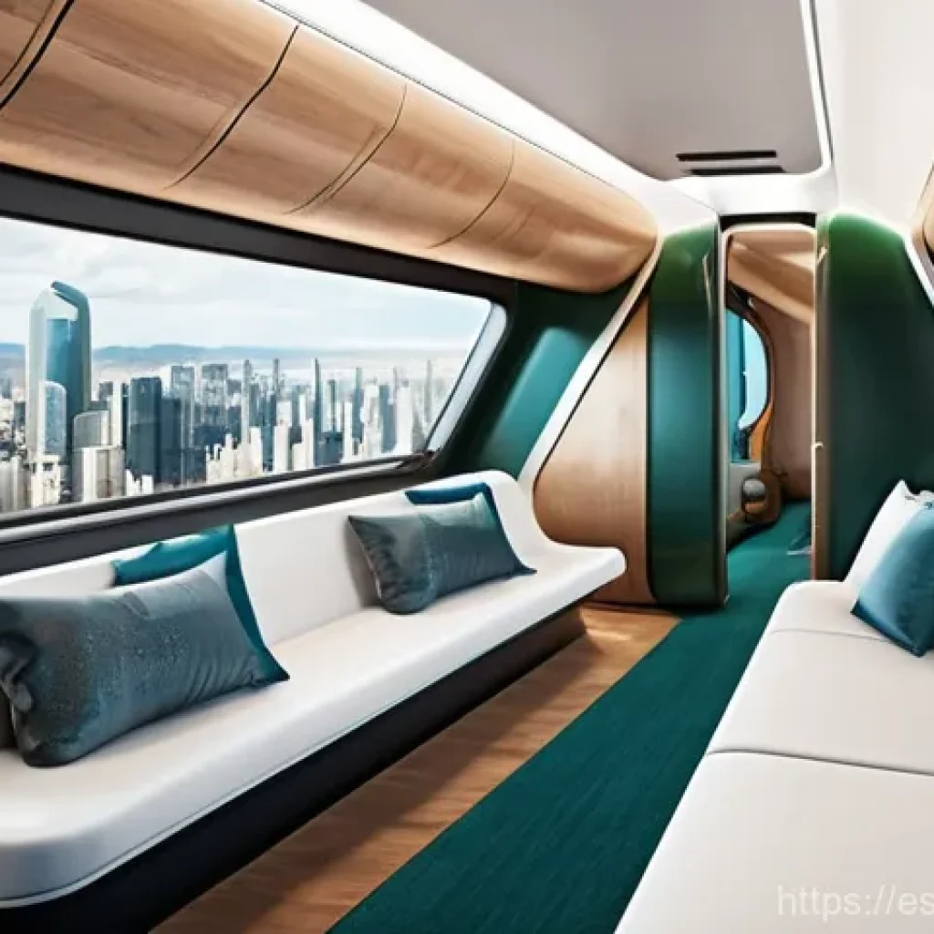 하이퍼루프 교통의 시장 전망 및 예측 - **Prompt 1: Luxurious Hyperloop Interior with Augmented Reality**
"A photorealistic, ultra-high-...