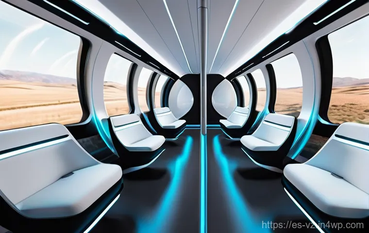 하이퍼루프 개발과 지역 경제 발전 - **Futuristic Hyperloop Capsule Interior, European High-Speed Travel.**
A highly detailed, ultra-...