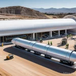 Home 16 하이퍼루프 교통의 프랜차이즈 모델 사례 - Collaborative Construction of a Futuristic Hyperloop Station in Spain**
A panoramic, high-angle sho...